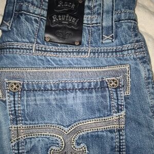 Mens Rock Revival Victor Straight Leg Jeans 31x33